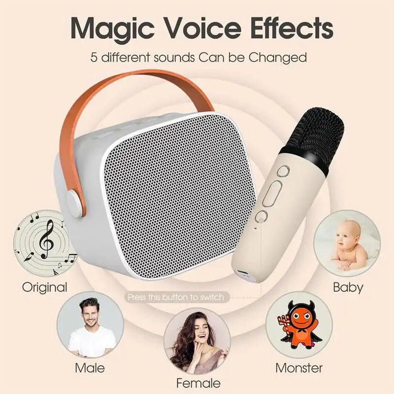 Altavoz Bluetooth inalámbrico Lenovo K1 con 2 micrófonos, máquina de karaoke con luz respiratoria para cantar en familia, regalos para niños