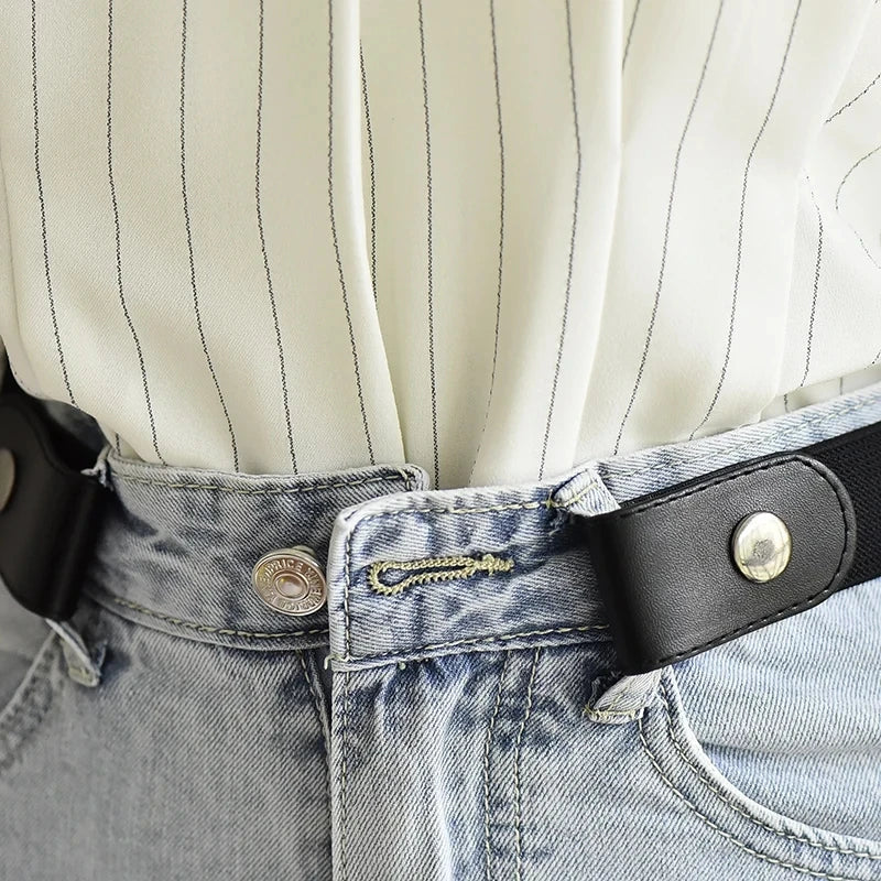 Cinturón sin hebilla para vaqueros, vestidos, cinturón elástico sin hebilla para mujeres/hombres, sin bultos, sin complicaciones, 1 pieza