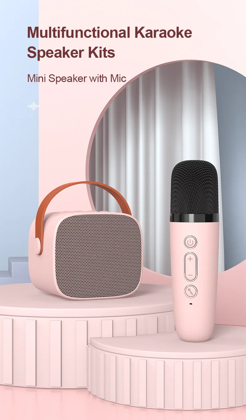 Altavoz Bluetooth inalámbrico Lenovo K1 con 2 micrófonos, máquina de karaoke con luz respiratoria para cantar en familia, regalos para niños