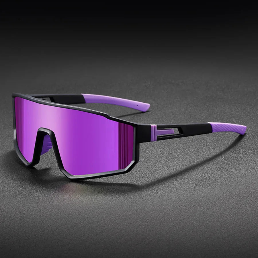 Lunettes de cyclisme surdimensionnées pour hommes, vélo, coupe-vent, revêtement coloré, lunettes de soleil pour Sports de plein air, moto