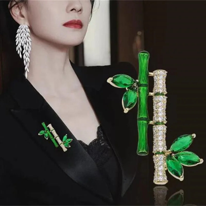 Broches coreanas de perlas rosas con diamantes de imitación para mujer, tulipán, oreja de trigo, bambú, Panda, broche de circonita, alfileres para mujer, traje, abrigo, joyería