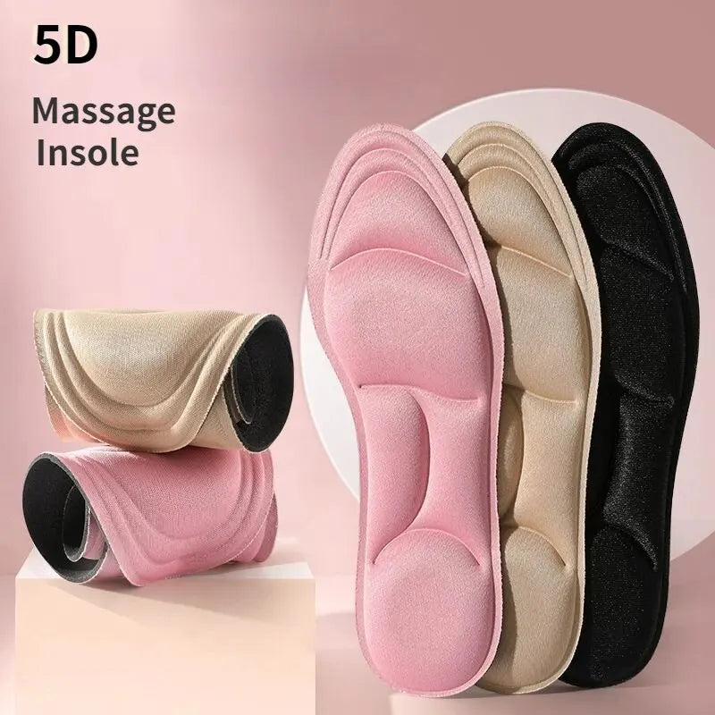 Plantillas deportivas 5D de espuma viscoelástica para masaje, almohadilla transpirable para zapatos de hombres y mujeres, soporte de arco ortopédico, cuidado ortopédico
