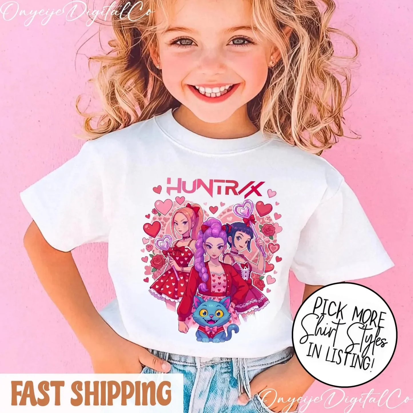 Kpop Devil Hunter Kids Short Sleeve T-Shirt, Spring/Summer, Harajuku Style, Gift for Boys and Girls 2026