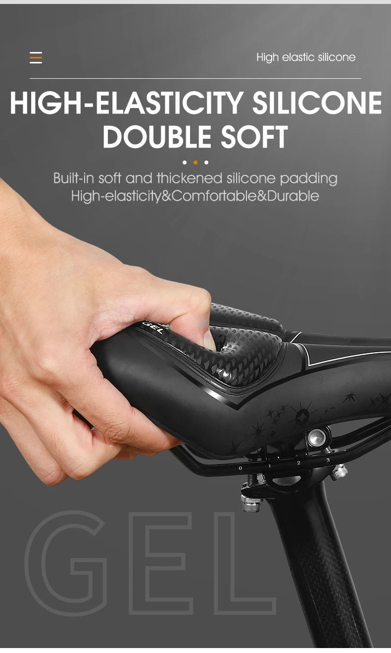 Selle vélo route et VTT en PU — respirante, souple, coussin ergonomique, course