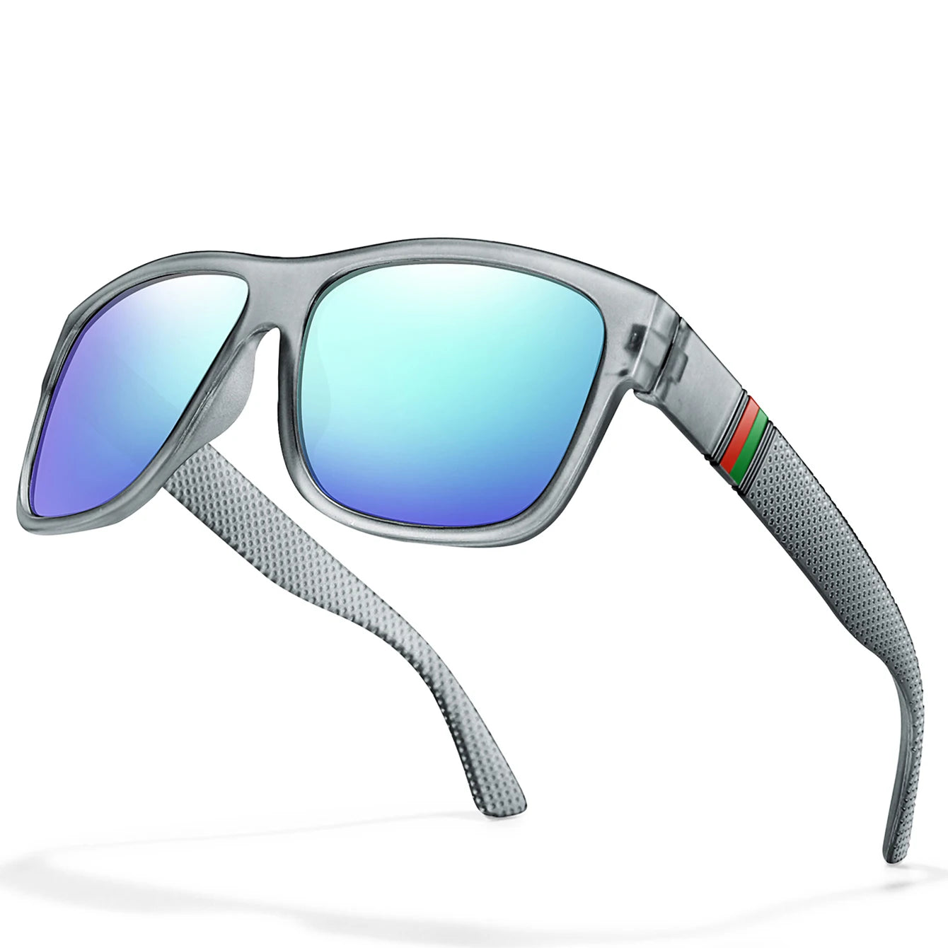 Men's Classic Square Polarized Sunglasses for Fishing, Outdoor Driving, Cycling, Running, Vintage, Large Frame, UV400
