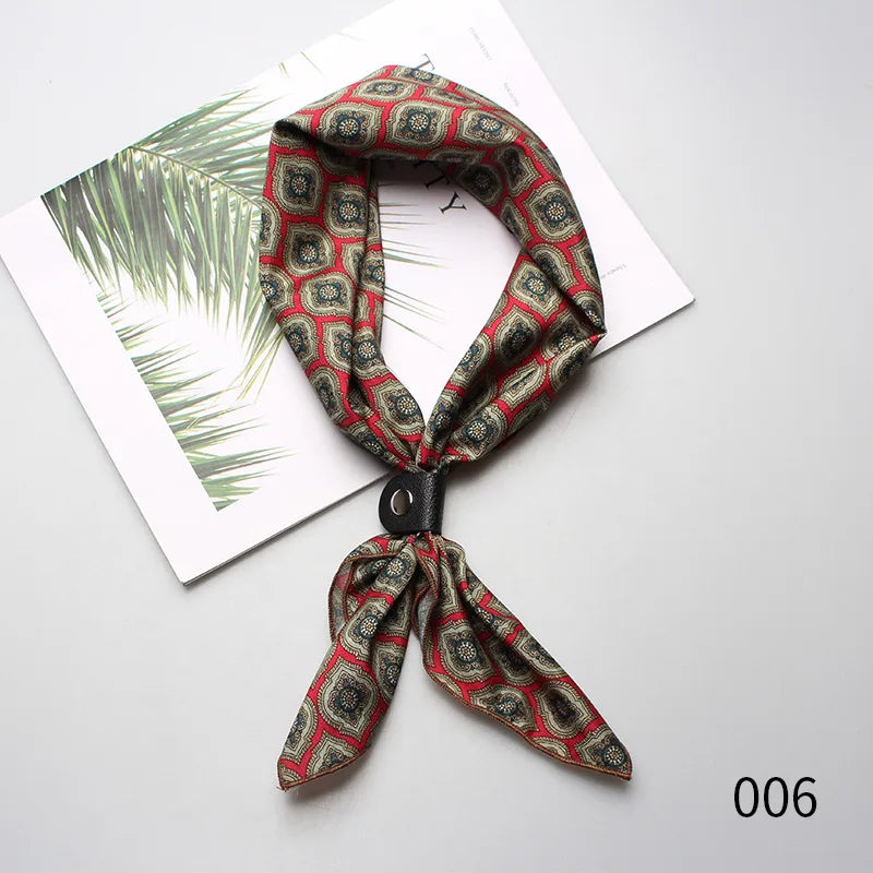 Pañuelo de seda cuadrado pequeño de 60 x 60 cm para hombres, mujeres, niños, niñas, accesorio de lujo, corbata Ascot