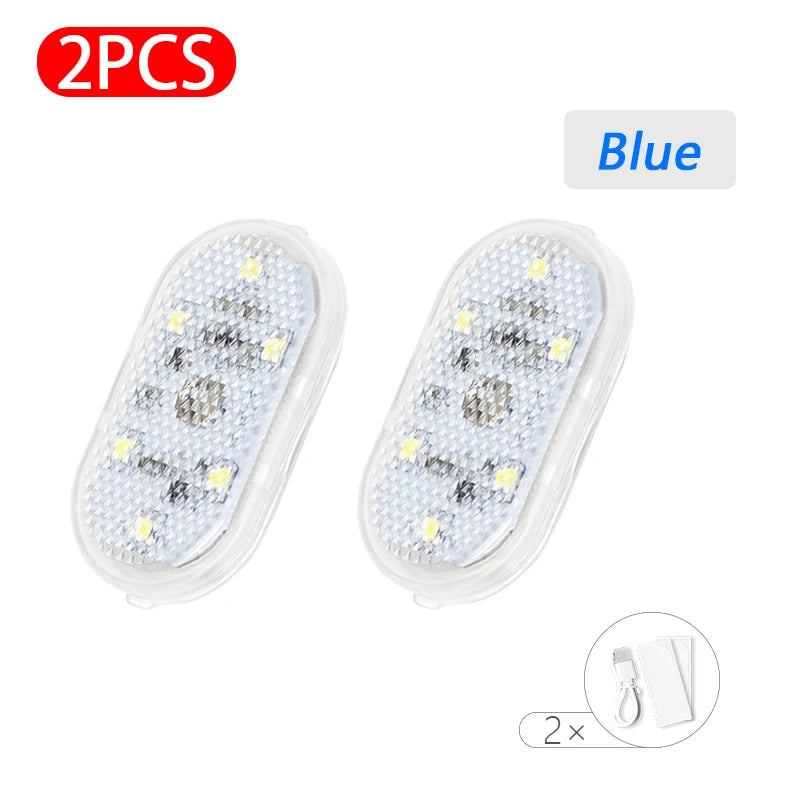 BLALION-Luces táctiles LED inalámbricas para coche, iluminación interior magnética, plafón de techo, lámpara de lectura, lámpara de puerta automática, carga por USB, 5V