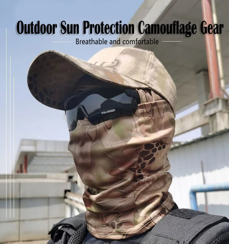 Casquette de baseball tactique camouflage, pour la pêche en plein air, la randonnée, la chasse, les sports, protection solaire, respirante, camouflage, cagoule, demi-masque de ski