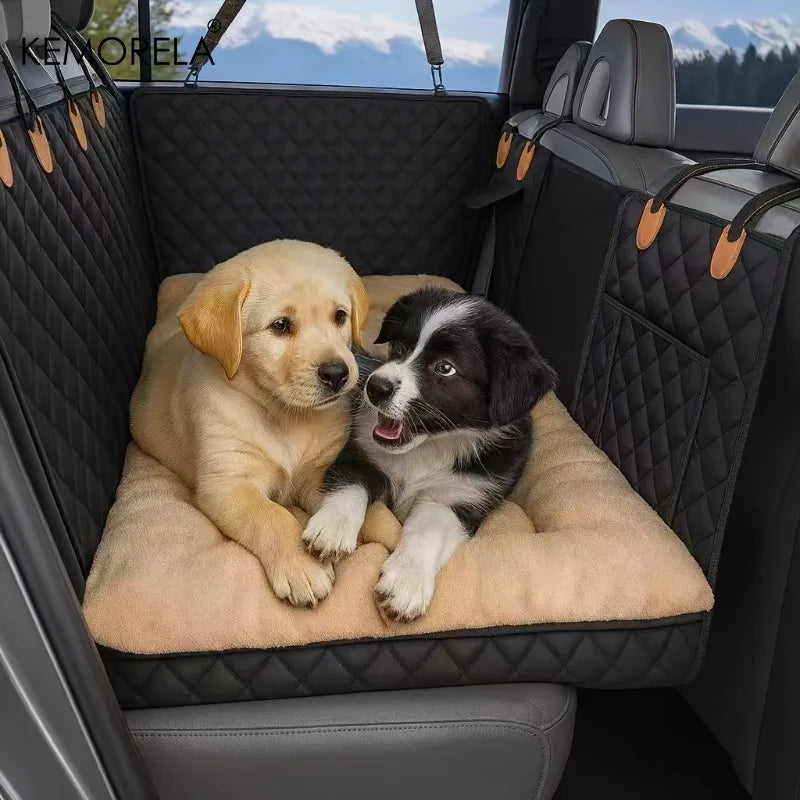 Tapis de siège de voiture pour chien d'hiver avec fond épais antidérapant pour lit de camion SUV berline-chaud pour les voyages sur route et lavable en machine