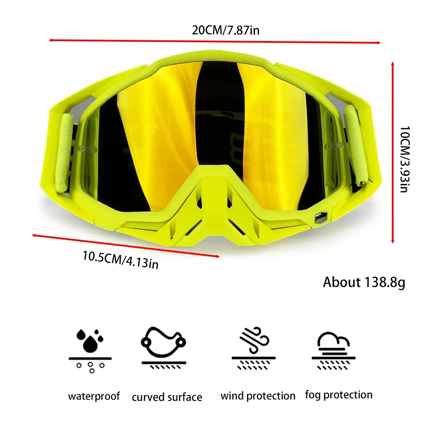 Motocross goggles, windproof and unbreakable glasses for ATV, UTV and off-road sports