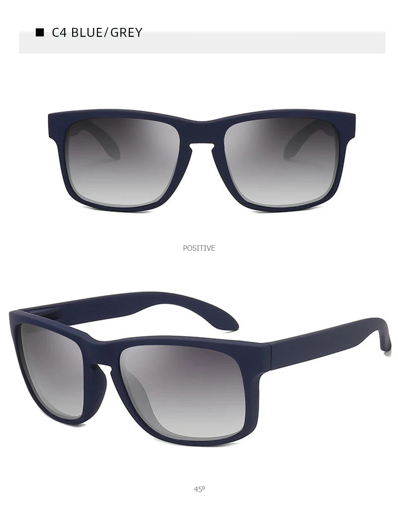 Lunettes de soleil polarisées carrées classiques pour hommes et femmes, Vintage, en plastique, élégantes, noires, pour Sports de plein air, UV400