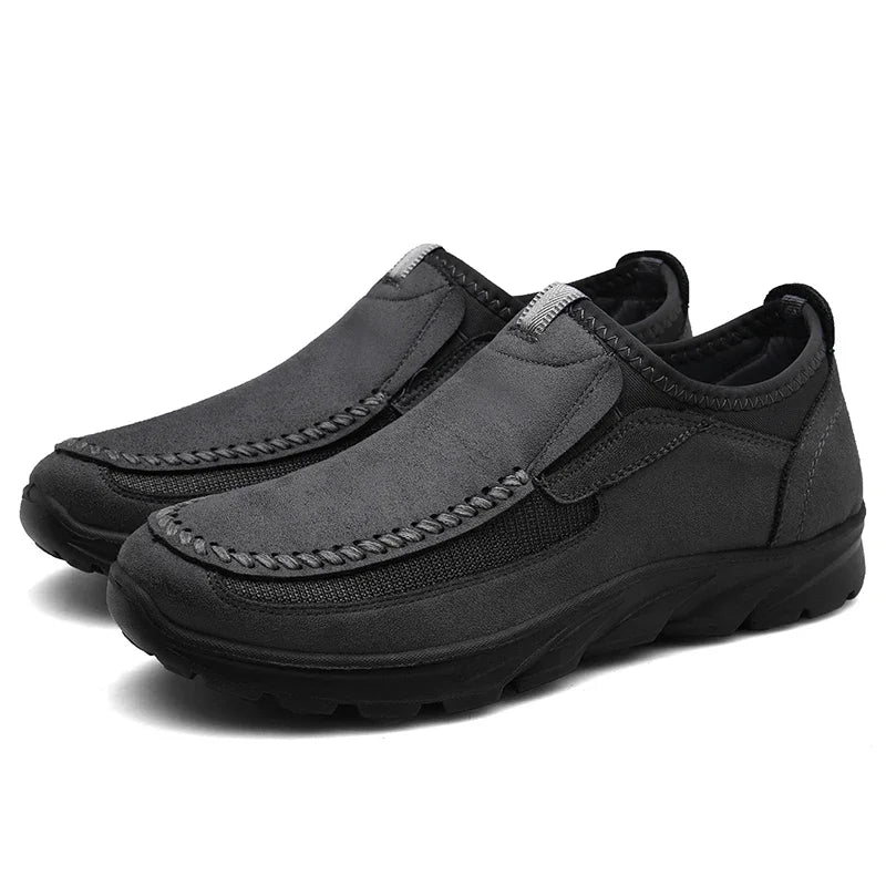 Zapatos de cuero casuales para hombre, mocasines ligeros transpirables para caminar, zapatillas de moda sin cordones, cómodas, para conducir