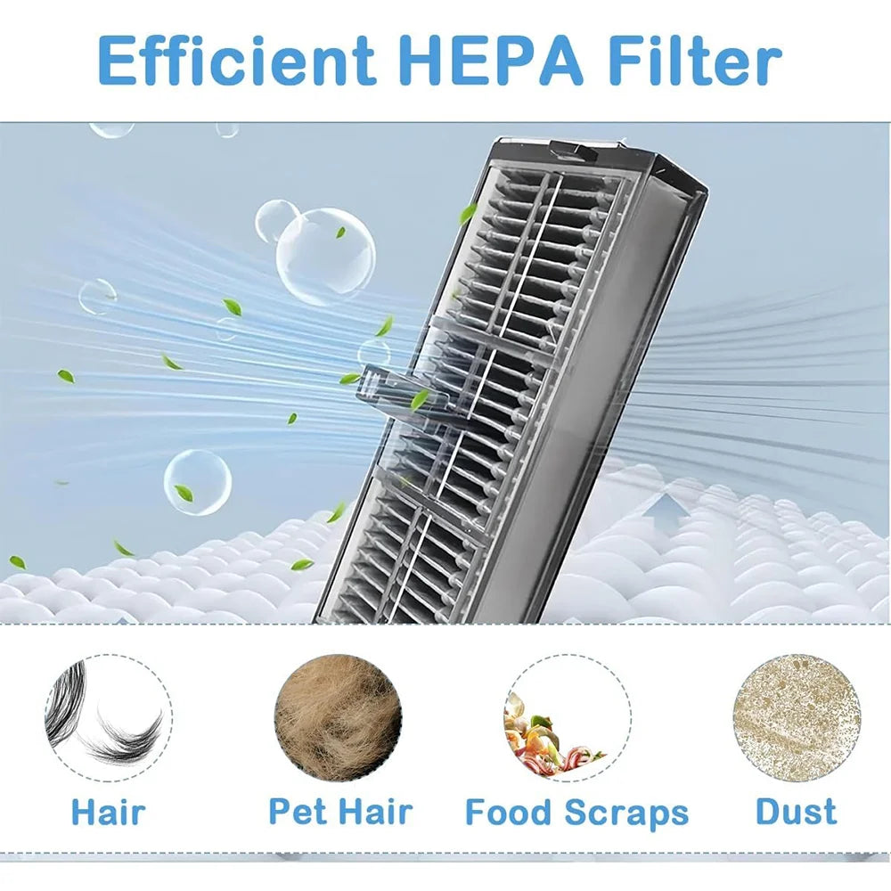 Accessoires pour aspirateur robot — sacs à poussière, vadrouille, brosses latérales, filtres HEPA, pièces de rechange
