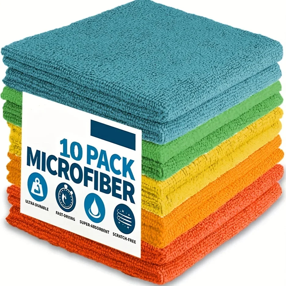 5/10/20/50pcs paño de limpieza de microfibra, paño de cocina, paño de limpieza para el hogar, toalla de limpieza de cocina, baño, toalla absorbente duradera