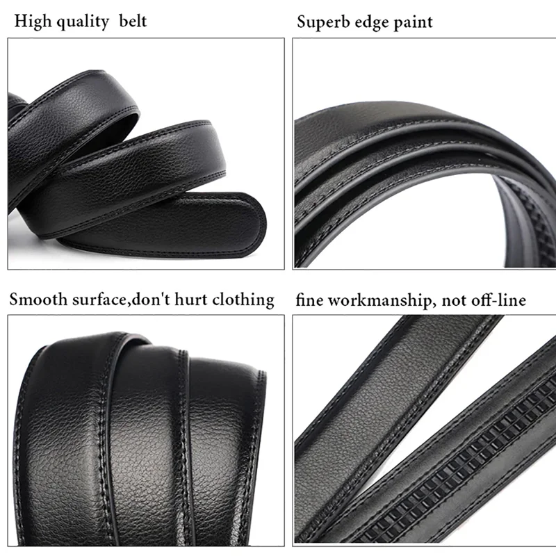 Cinturón mojado automático para hombre, cinturón de lujo negro, alta calidad, 110cm, 120cm, 130cm