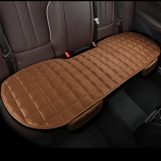 1 Piece of Short Embroidered Plaid Hairless Backless Warm and Comfortable Universal Car Cushion with Storage Bag, Suitable for
