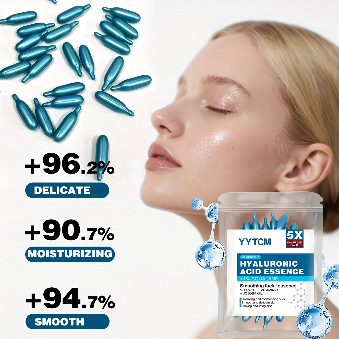 Capsules Hydratantes Acide Hyaluronique — Essence Éclaircissante 30 Capsules