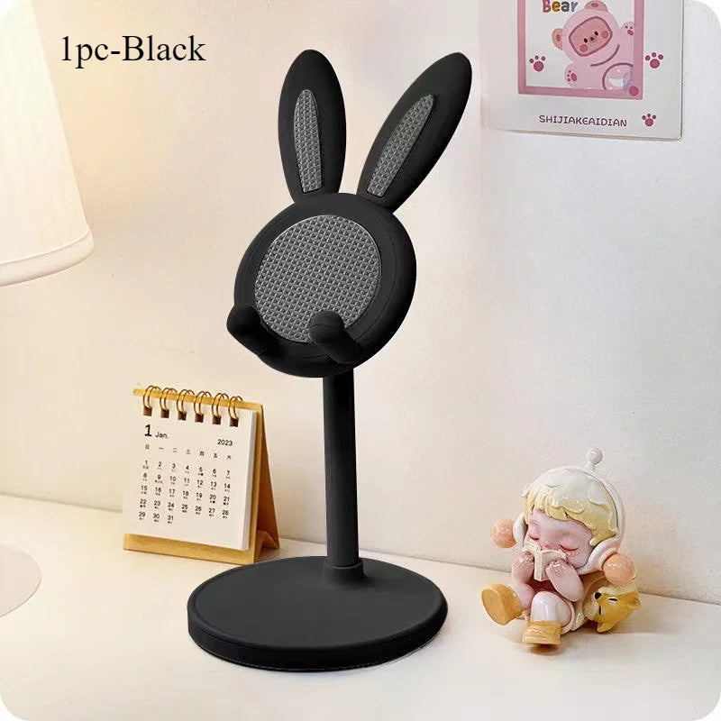 Le support de téléphone portable lapin mignon, peut soulever et ajuster les accessoires de téléphone de bureau, support de téléphone, poignée de téléphone