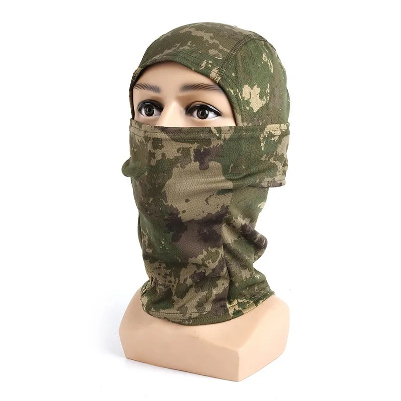 CamSolomon-Cagoule 3D imbibée pour homme, masque facial, capuche camouflage, écharpe, couvre-chef, sniper, ski, cyclisme, chasse, pêche, vêtements de sauna