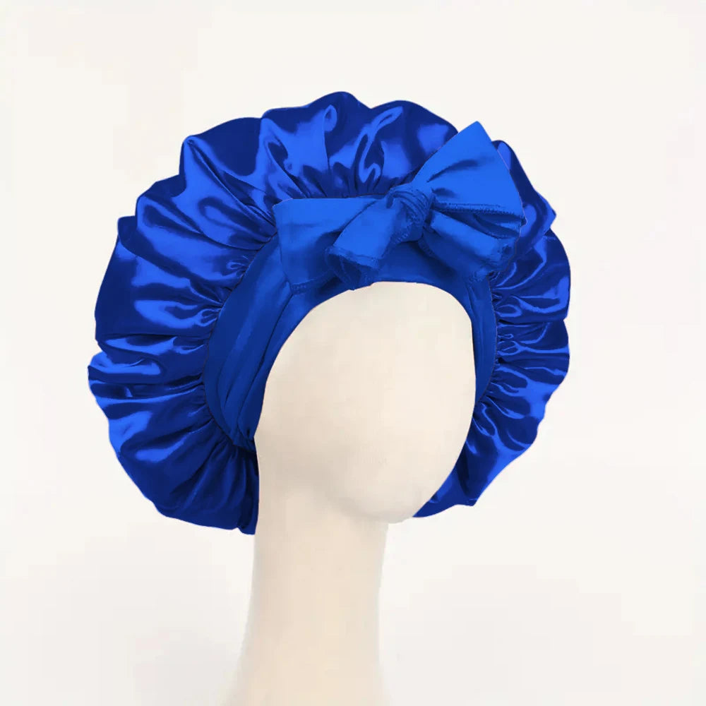 Bonnet réglable en satin pour hommes et femmes — dormir, cheveux, bande lourde