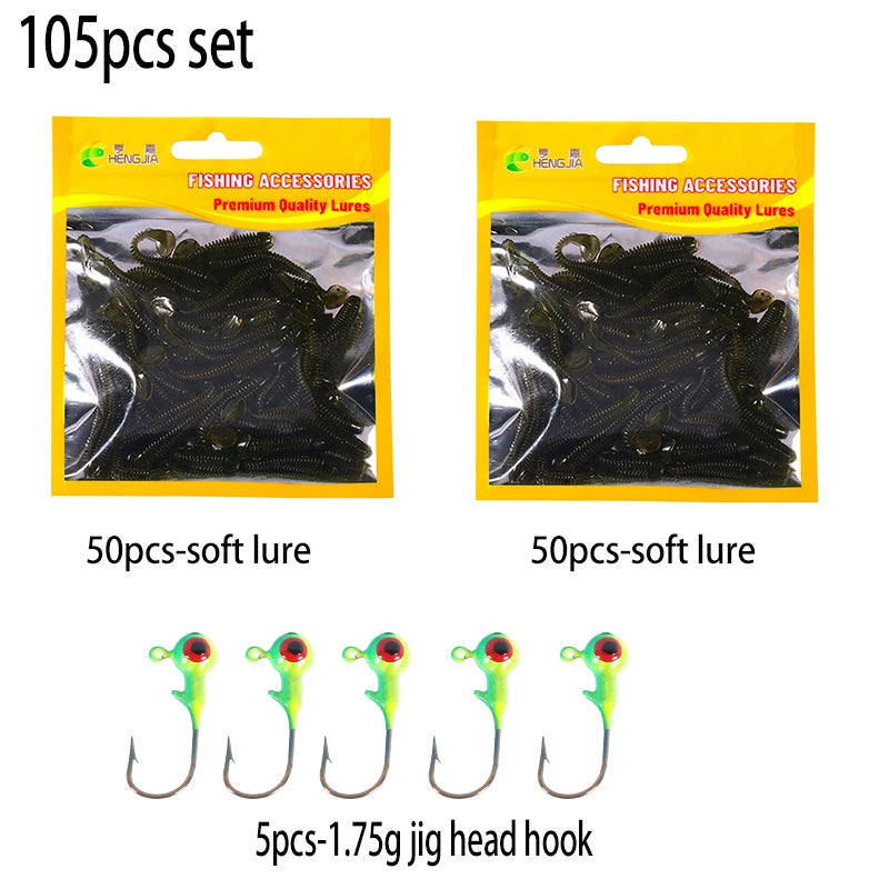 Leurre souple en silicone 4,5 cm avec queue en T — nageur, pêche carpe, black-bass, brochet