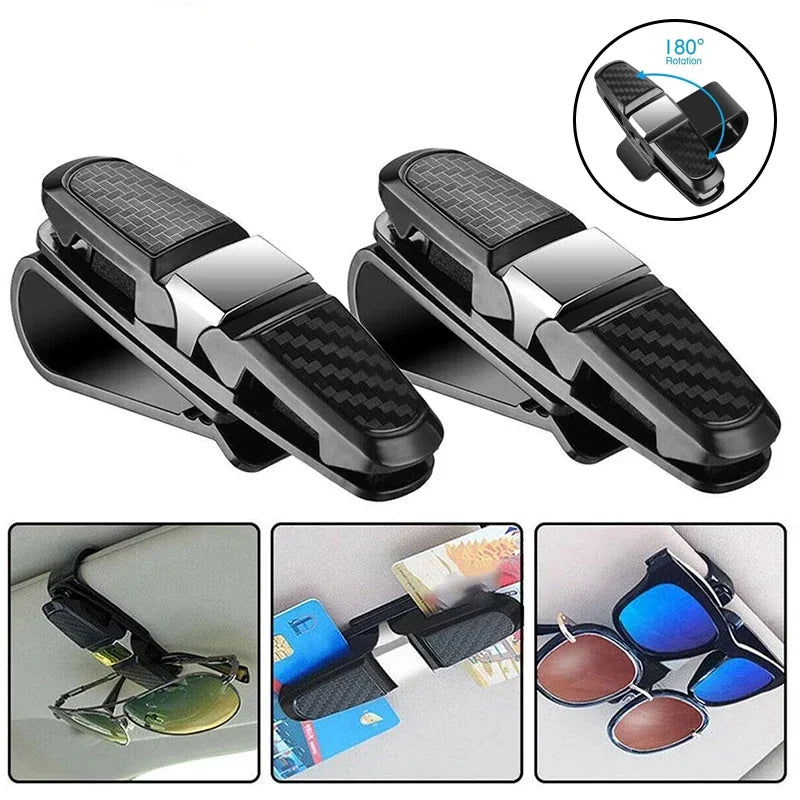 Étui à lunettes de voiture universel, pare-soleil de voiture, porte-lunettes, Clip pour carte, porte-billet, accessoires d'intérieur automobile