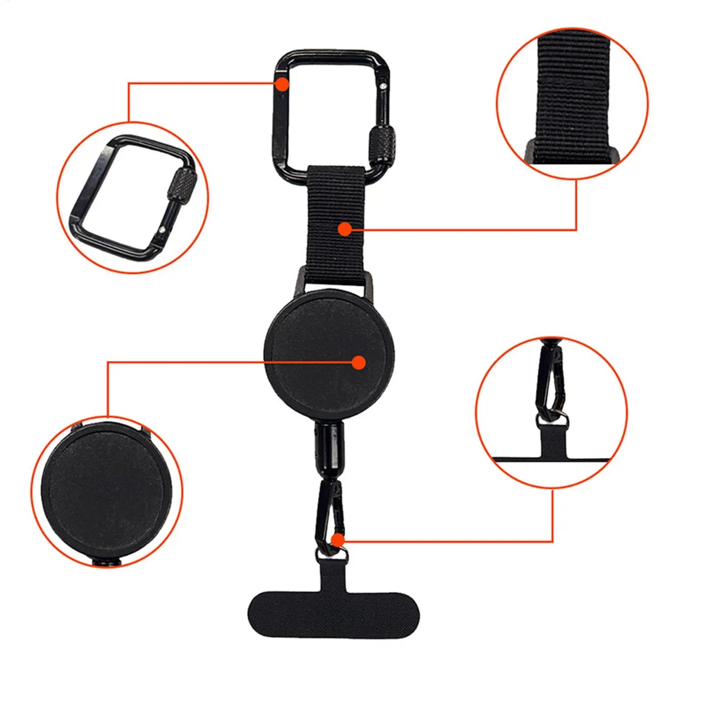 Support de téléphone antivol rétractable, sangle de lanière de téléphone portable, attache de sécurité pour Smartphone avec Clip de ceinture pour voyage en plein air