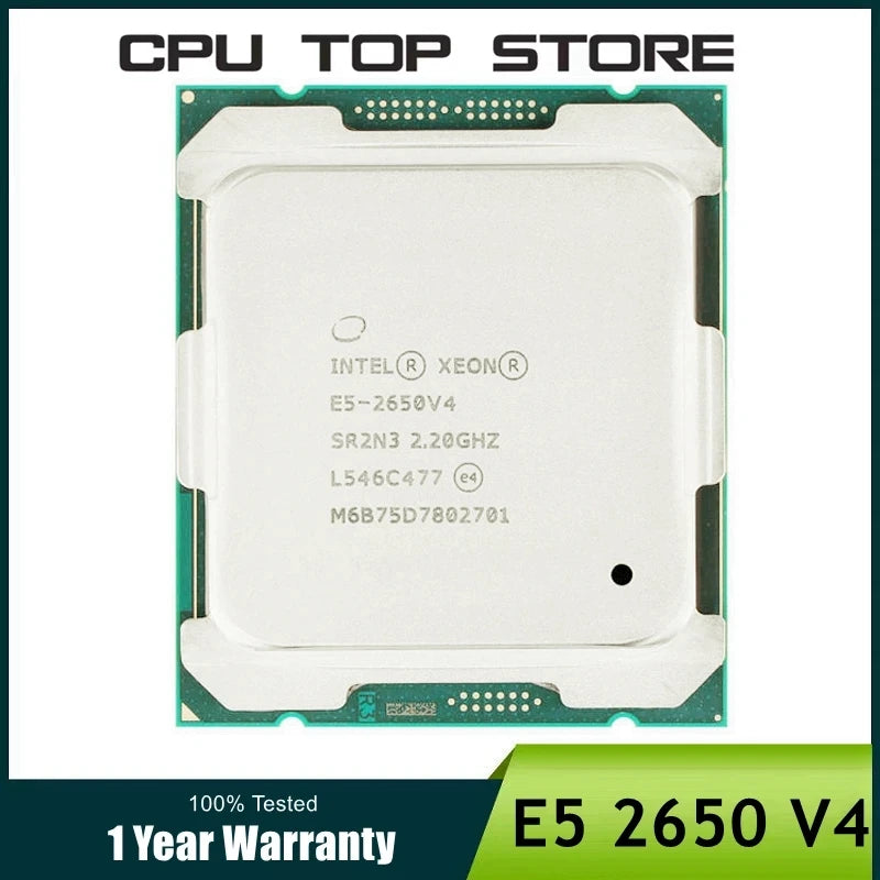 Processeur Intel Xeon E5 2650 V4 2650V4 SR2N3 2,2 GHz 12 cœurs 24 threads LGA 2011-3