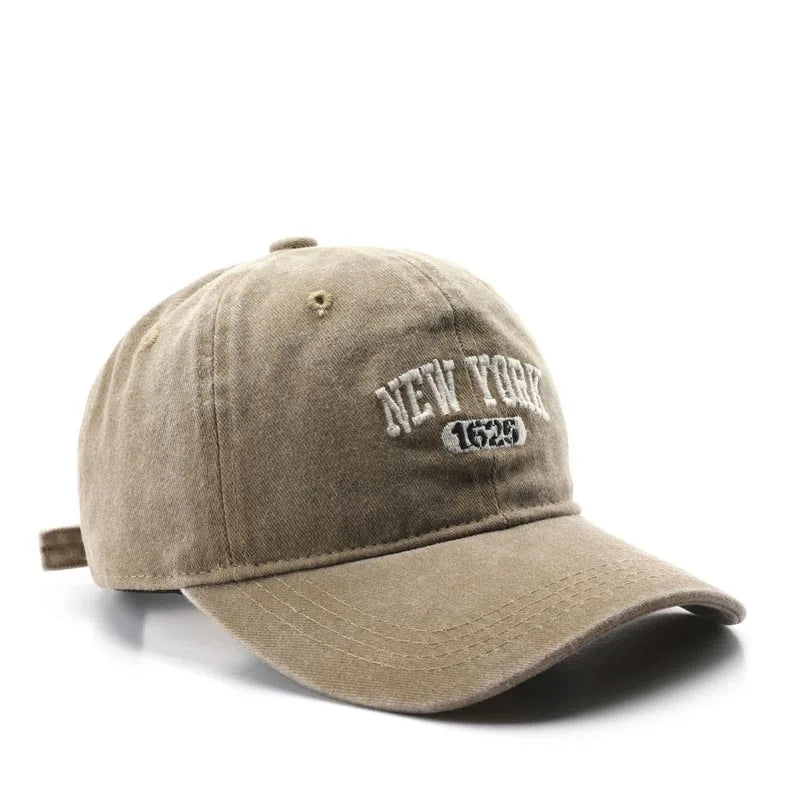 Casquette de baseball lettre brodée — hommes, femmes, mode, vintage, solide, sports plein air, snapback (v2)