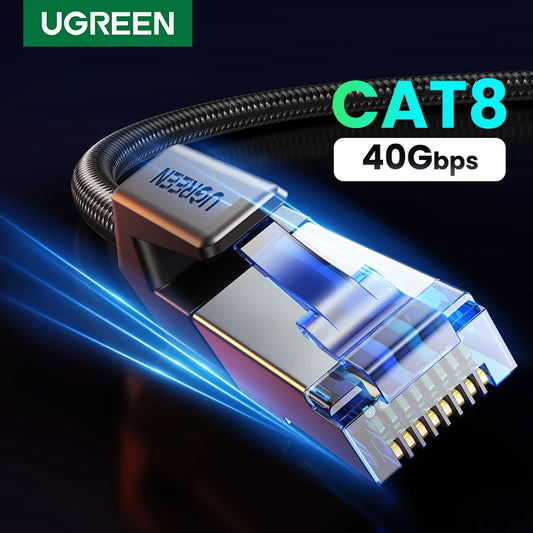 Câble Ethernet CAT8 40Gbps blindé — 2000MHz, réseau LAN, routeur, PC, PS5, Modem, Xbox