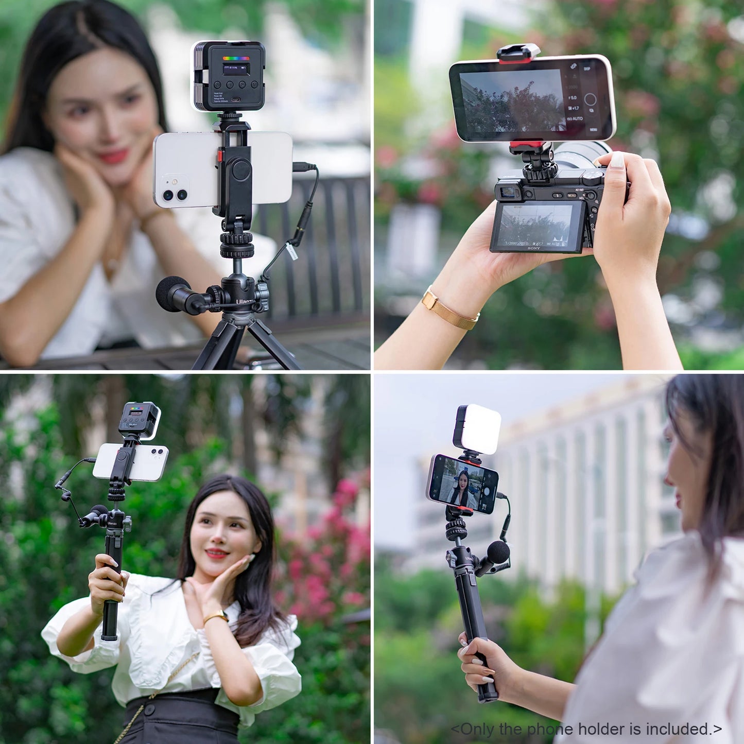 Support Téléphone Trépied 360° Multifonctionnel — Pince Double Sabot Froid Vlog