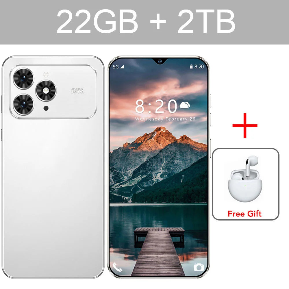 HOT i17 Pro Max téléphones portables 2026 nouveau Original 7.0HD 5G double carte double veille Smartphone 8000mAh Android 15 téléphones mobiles