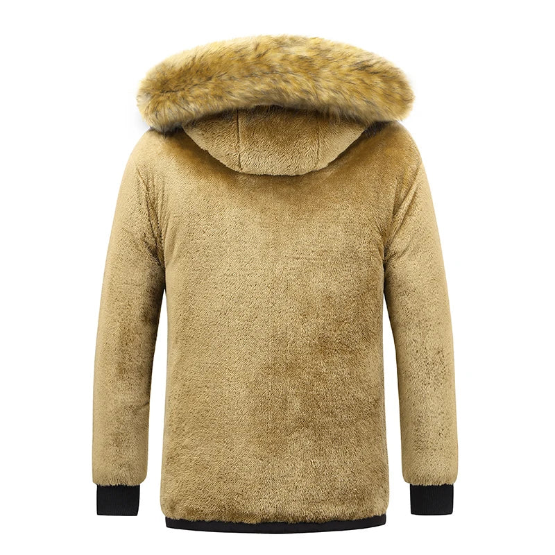 Hommes hiver nouveau coupe-vent polaire chaud épais veste Parkas manteau hommes mode à capuche col de fourrure veste classique décontracté Parka hommes