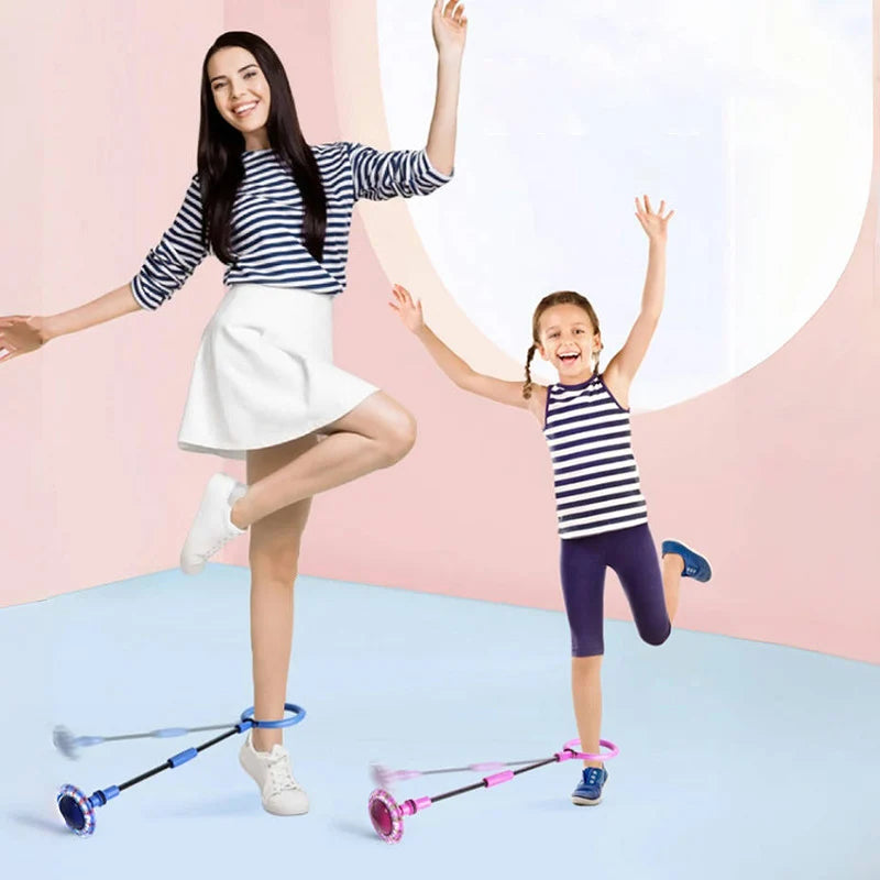 Balle Rebond Flash Auto-Lumineuse — Anneau Saut Rotatif Fitness Enfants Adultes
