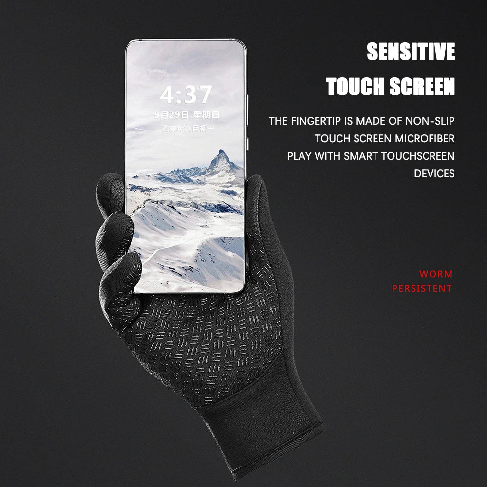 Gants de Sport chauds pour hommes et femmes, cyclisme d'hiver, écran tactile, pêche en plein air, anti-éclaboussures, ski, Snowboard, antidérapants, fermeture éclair