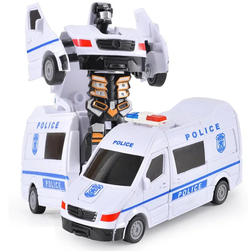 Voiture jouet à changement de forme à impact inertiel pour garçon, robot Autobot à changement de forme à un bouton, puzzle à changement de forme, collision