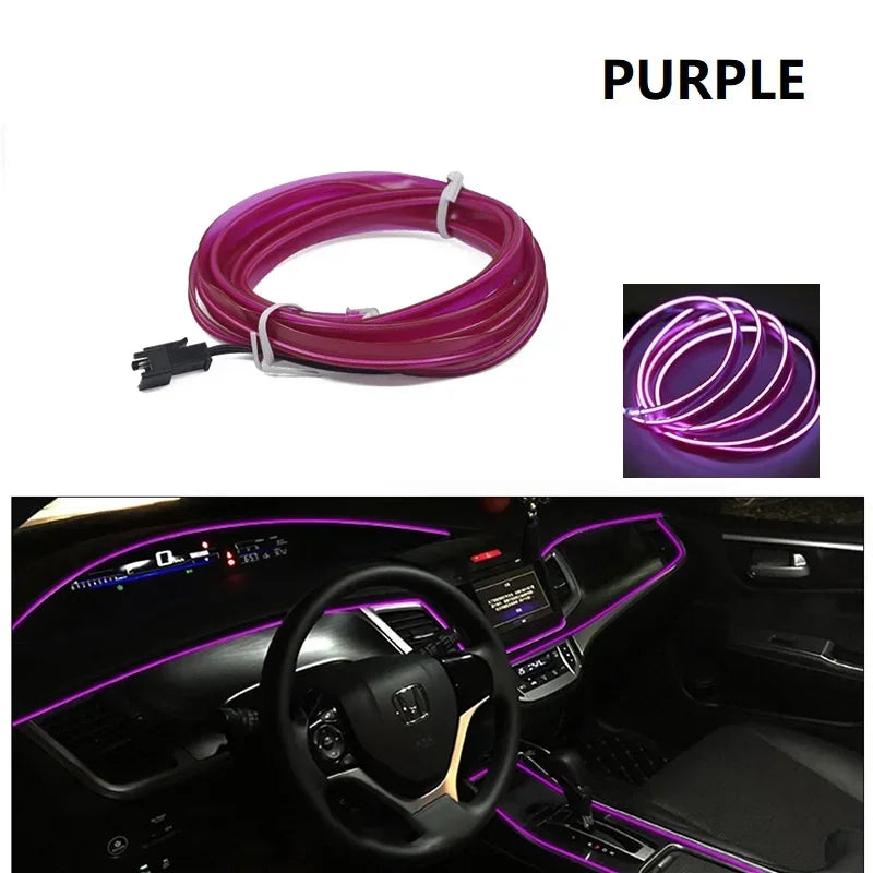Decorative Car Interior Lamp Strips, 1M 2M 3M 5M, Ambient Light, Cold Light, Dashboard Console, Automotive LED Ambient Lights