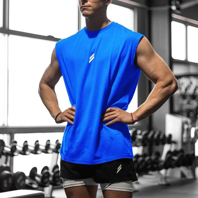 Men's Sleeveless T-shirt, Quick Dry, Fitness, Bodybuilding, Fashion, Basketball Vest, Breathable Mesh, Men's Summer Gym Tank Top