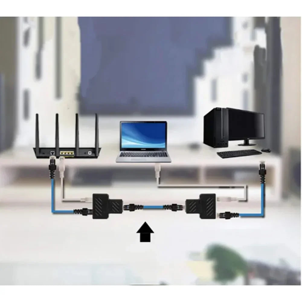 Adaptador de uno a dos para divisor de cable Ethernet Rj45 8P8C, versión de PC, acceso simultáneo a Internet, IPTV, alta velocidad, conexión de tres vías