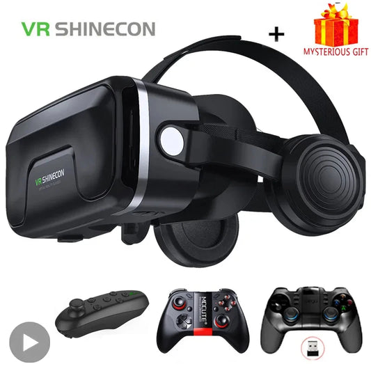 Shinecon VR 3D Virtual Reality Glasses Headset Devices Smart Glasses Lenses for Smartphone Mobile Phone Game Viewer