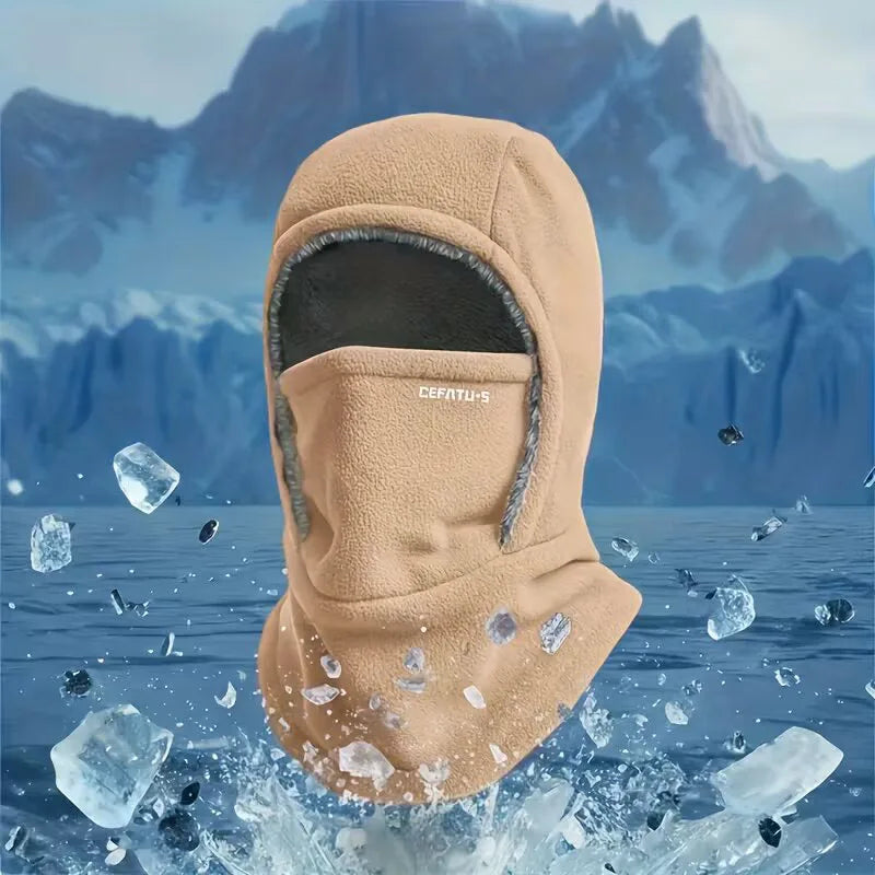 Fleece Balaclava Cycling Cap Cold-Resistant Windproof Warm Hood and Hat Thick Thermal Ski Windproof Cap Women Men