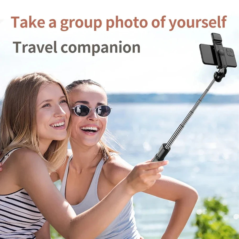3-in-1 Bluetooth Wireless Selfie Stick Tripod, with Fill Light Shutter Remote Control, Portable Foldable Monopod for iPhone Smartphone