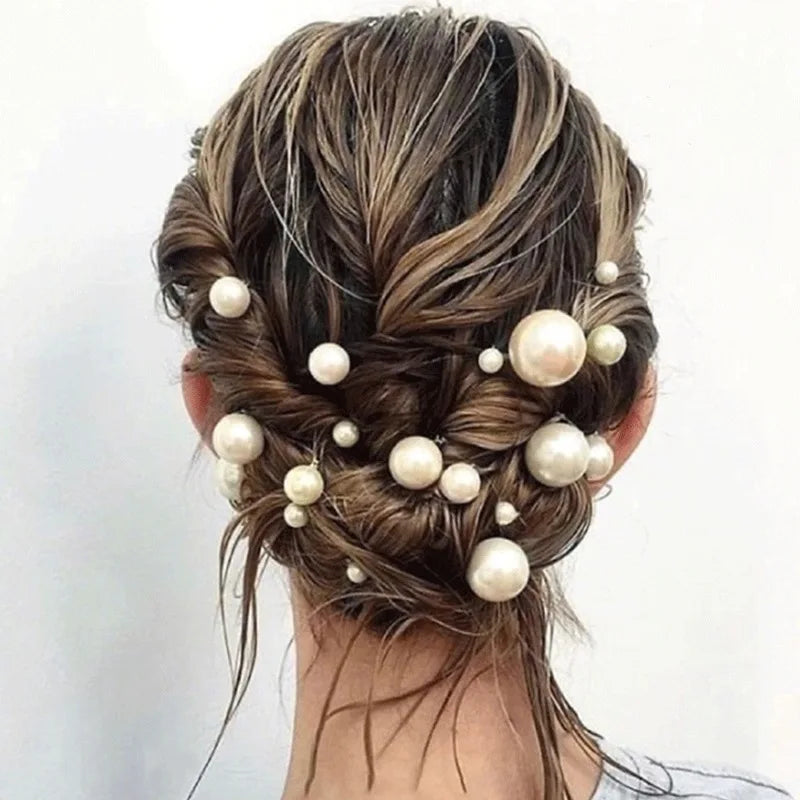 Élégantes épingles à cheveux en perles multi-tailles, bijoux de cheveux de mariée faits à la main, pinces à cheveux de soirée pour femmes et filles, accessoires pour cheveux