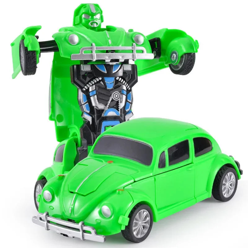 Voiture jouet à changement de forme à impact inertiel pour garçon, robot Autobot à changement de forme à un bouton, puzzle à changement de forme, collision