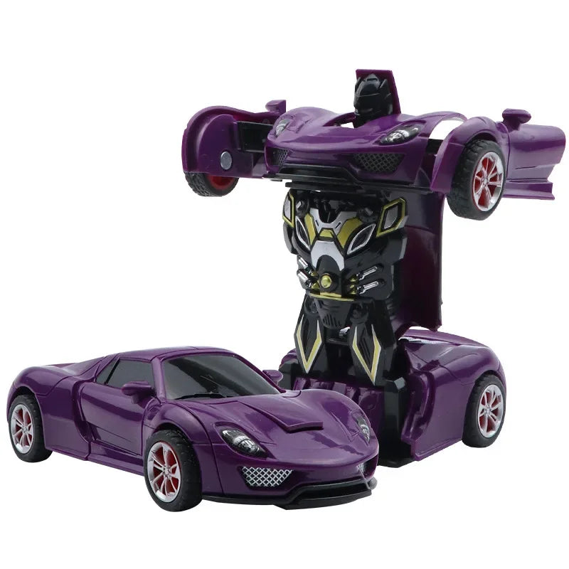 Voiture jouet à changement de forme à impact inertiel pour garçon, robot Autobot à changement de forme à un bouton, puzzle à changement de forme, collision