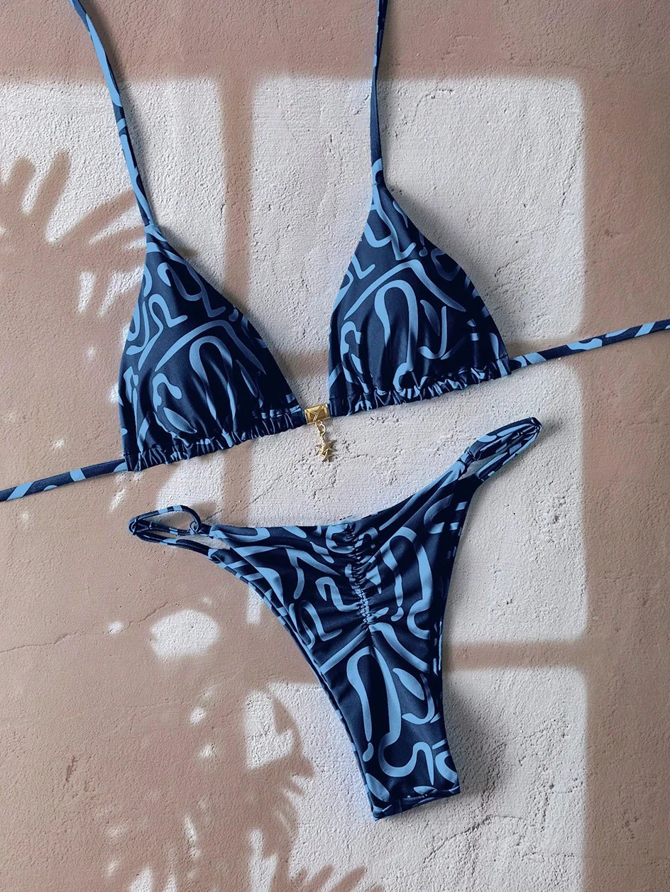 Micro bikini pour femmes, maillot de bain deux pièces, vêtements de bain pour femmes, maillot de bain 2026, sexy, imprimé léopard, push-up, string, ensembles de bikinis, vêtements de plage, été