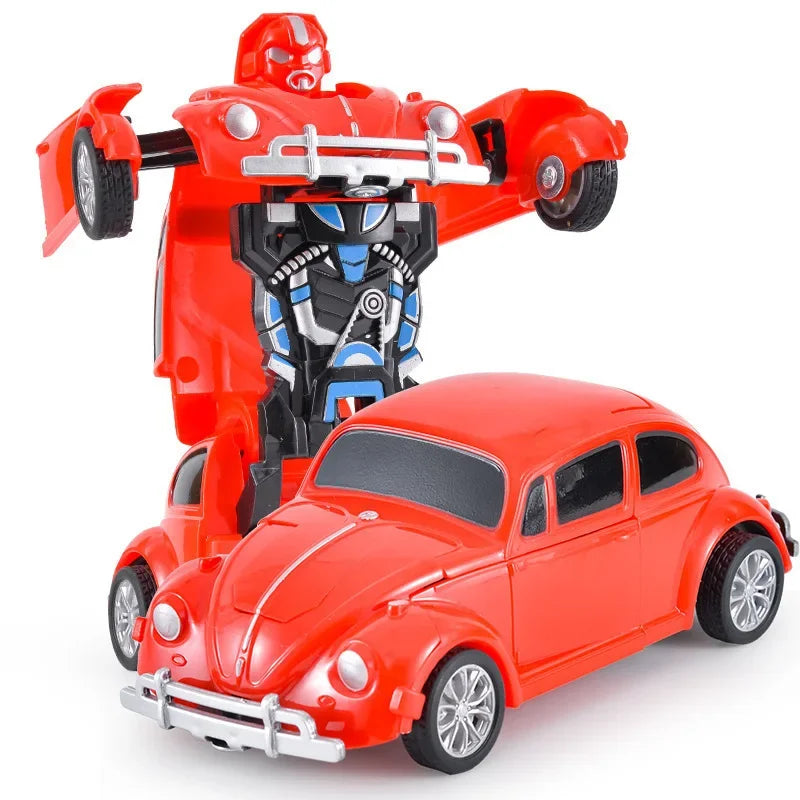 Voiture jouet à changement de forme à impact inertiel pour garçon, robot Autobot à changement de forme à un bouton, puzzle à changement de forme, collision