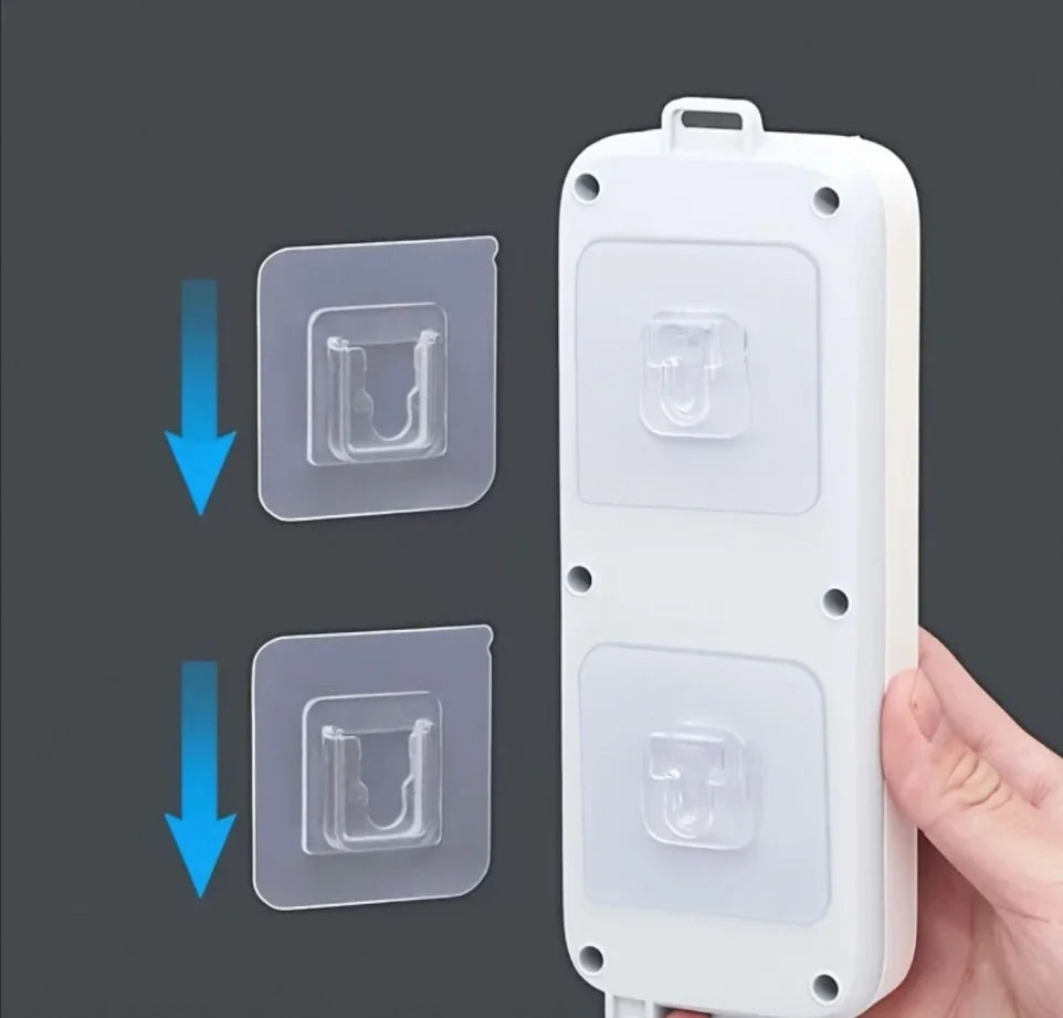 10 pares de ganchos de pared adhesivos fuertes, de doble cara, de gancho y bucle, adhesivos transparentes, ventosa