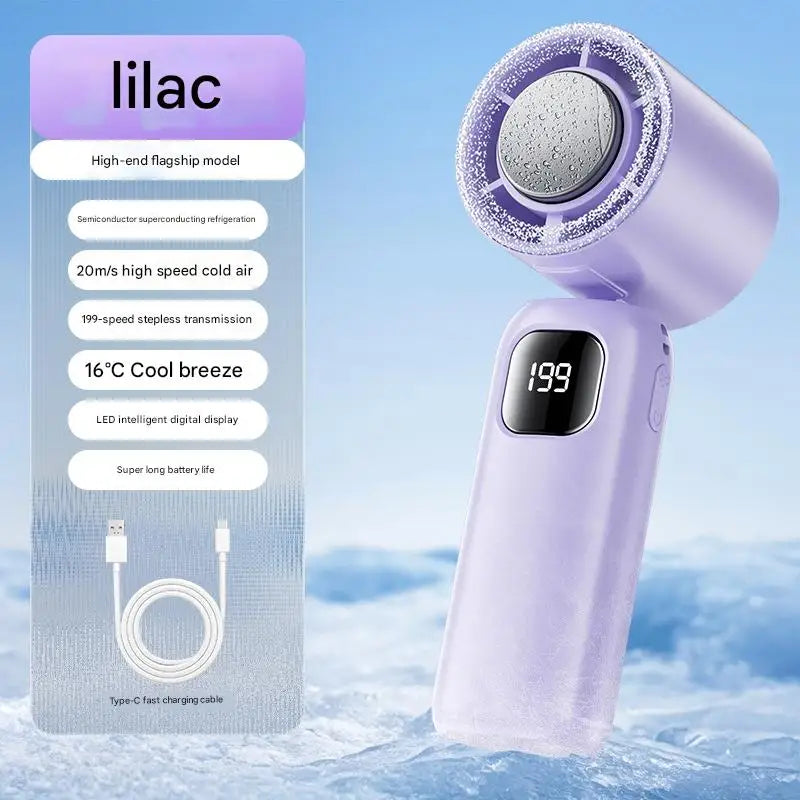 Ventilateur électrique rafraîchissant d'été, ventilateur turbo portable rechargeable, climatiseur double usage portable et de bureau pour le camping