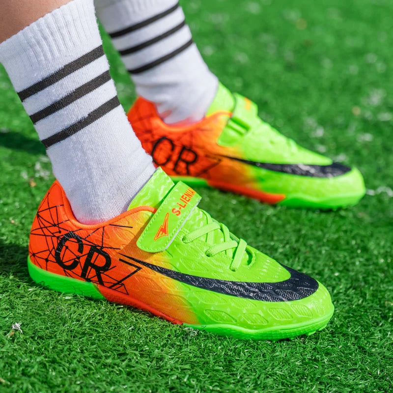 Chaussures de Football Enfant Garçon Légères — Gazon Intérieur & Extérieur